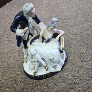 Royal Dux Bohemia 191 260 Large Porcelain Painted Statue Man Woman Victorian...